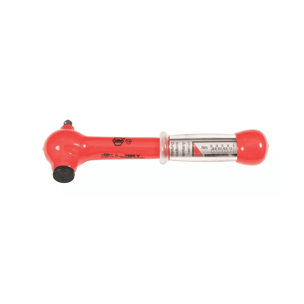 Wiha - Clé dynamométrique à cliquet isolé 1/4"