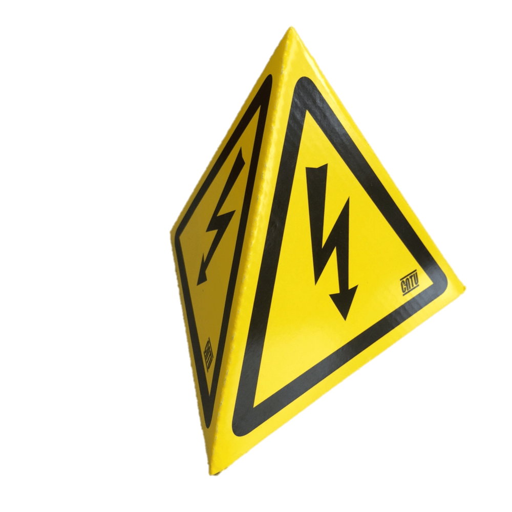 Catu - Triangle 3 faces de signalisation aimanté pour danger électrique