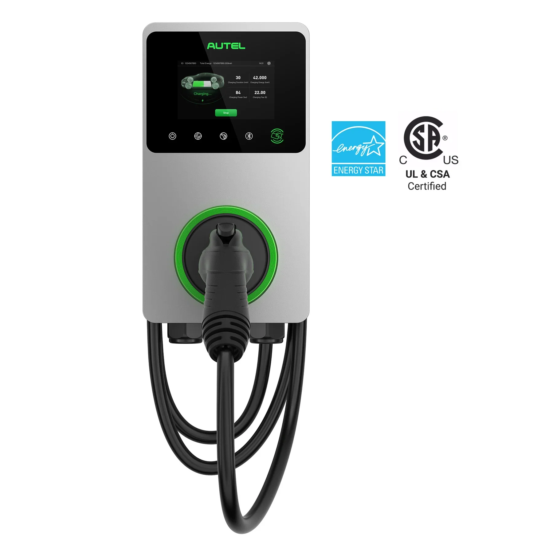 MaxiCharger AC Wallbox commercial avec étui dans le corps